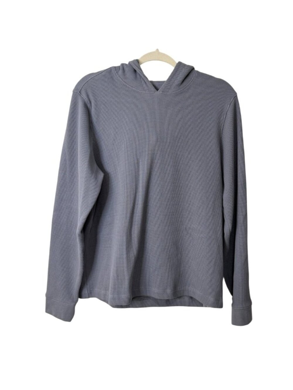 Lululemon Mens Size M Pullover Hoodie Waffle-Knit Gray Long Sleeve